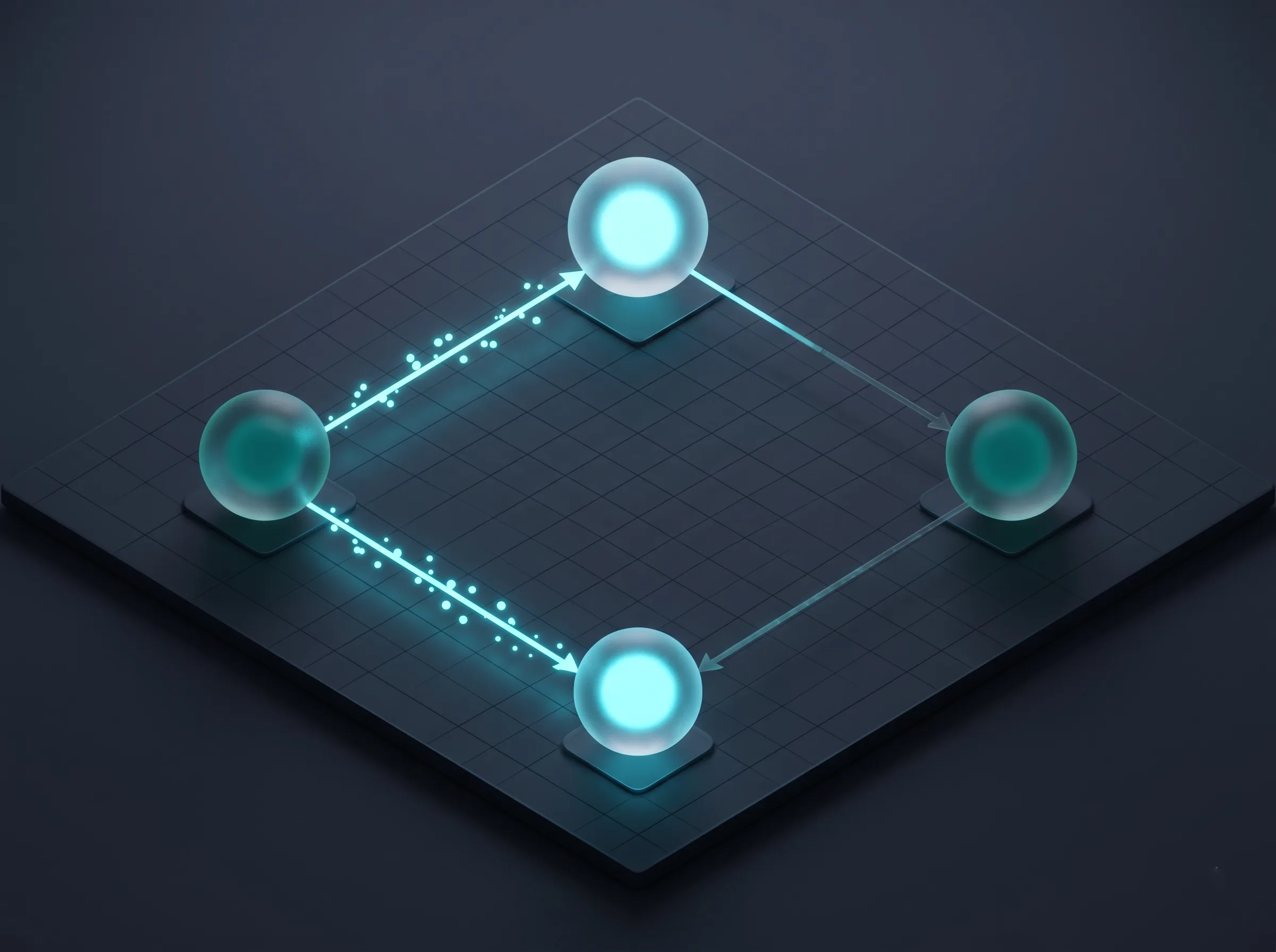 Isometric 3D diamond diagram showing flowing and lazy data paths.